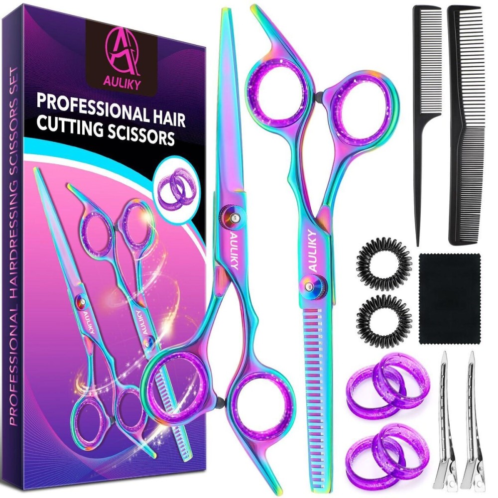 Hair Cutting Scissors Shears Kit, 6.7 Barber Scissors,Professional Haircut Kit,Stainless Steel Hairdressing Thinning Scissors Shears for Barber,Salon,Women,Home,Men Hair Cutting Scissors Shears Kit, 6.7 Barber Scissors,Professional Haircut Kit,Stainless Steel Hairdressing Thinning Scissors Shears for Barber,Salon,Women,Home,Men