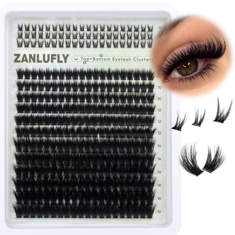 Volume Lash Clusters with 5-7MM Bottom Lashes D-curly Eyelash Clusters Wispy Lash Extension 300Pcs Individual Lashes Thin Band Cluster Eyelash Extension 10-16MM Cluster Lashes DIY at Home by ZANLUFLY Volume Lash Clusters with 5-7MM Bottom Lashes D-curly Eyelash Clusters Wispy Lash Extension 300Pcs Individual Lashes Thin Band Cluster Eyelash Extension 10-16MM Cluster Lashes DIY at Home by ZANLUFLY