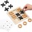Seenelling Jumbo Wooden Tic Tac Toe Game Dementia Activities for Alzheimers Seniors with Matching and Puzzle Templates XO Chess Board Game for Elderly Engaging Table Decor (Black, Orange)