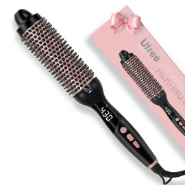 Ufree Ionic Thermal Brush, 1.5 Inch Heated Round Brush for Blowout, 30s Fast Heating Curling Brushes with 9 Temp Settings, Dual Voltage Travel Hair Styling Tool, Gifts for Women