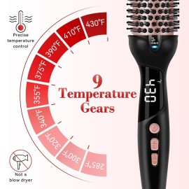 Ufree Ionic Thermal Brush, 1.5 Inch Heated Round Brush for Blowout, 30s Fast Heating Curling Brushes with 9 Temp Settings, Dual Voltage Travel Hair Styling Tool, Gifts for Women Ufree Ionic Thermal Brush, 1.5 Inch Heated Round Brush for Blowout, 30s Fast Heating Curling Brushes with 9 Temp Settings, Dual Voltage Travel Hair Styling Tool, Gifts for Women