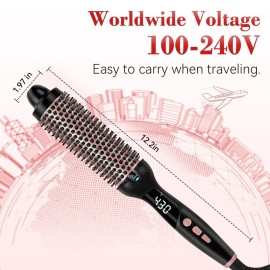 Ufree Ionic Thermal Brush, 1.5 Inch Heated Round Brush for Blowout, 30s Fast Heating Curling Brushes with 9 Temp Settings, Dual Voltage Travel Hair Styling Tool, Gifts for Women Ufree Ionic Thermal Brush, 1.5 Inch Heated Round Brush for Blowout, 30s Fast Heating Curling Brushes with 9 Temp Settings, Dual Voltage Travel Hair Styling Tool, Gifts for Women