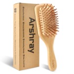Arshray Wooden Bamboo Hair Brush with Wooden Handle and Bamboo Bristles,Reduces Static,Ideal for Dry,Curly,Thick,Thin and Straight Hair
