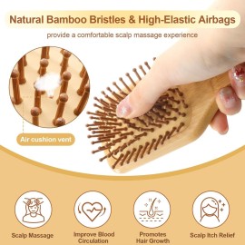 Arshray Wooden Bamboo Hair Brush with Wooden Handle and Bamboo Bristles,Reduces Static,Ideal for Dry,Curly,Thick,Thin and Straight Hair Arshray Wooden Bamboo Hair Brush with Wooden Handle and Bamboo Bristles,Reduces Static,Ideal for Dry,Curly,Thick,Thin and Straight Hair