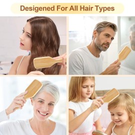 Arshray Wooden Bamboo Hair Brush with Wooden Handle and Bamboo Bristles,Reduces Static,Ideal for Dry,Curly,Thick,Thin and Straight Hair Arshray Wooden Bamboo Hair Brush with Wooden Handle and Bamboo Bristles,Reduces Static,Ideal for Dry,Curly,Thick,Thin and Straight Hair