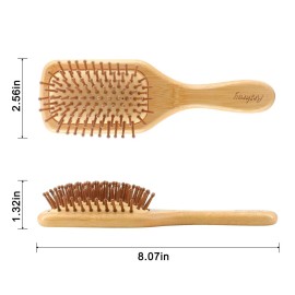 Arshray Wooden Bamboo Hair Brush with Wooden Handle and Bamboo Bristles,Reduces Static,Ideal for Dry,Curly,Thick,Thin and Straight Hair Arshray Wooden Bamboo Hair Brush with Wooden Handle and Bamboo Bristles,Reduces Static,Ideal for Dry,Curly,Thick,Thin and Straight Hair