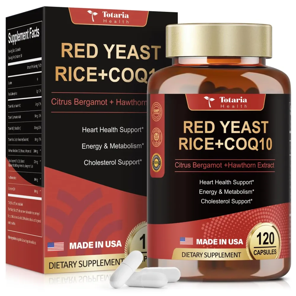 Red Yeast Rice 2,000mg with CoQ10 Supplement - Max Strength Extract Red Yeast Rice Capsules with CoQ10 100 Plus Citrus Bergamot - Cholesterol & Energy Supplement 3rd-Party Tested Vegan Non-GMO Red Yeast Rice 2,000mg with CoQ10 Supplement - Max Strength Extract Red Yeast Rice Capsules with CoQ10 100 Plus Citrus Bergamot - Cholesterol & Energy Supplement 3rd-Party Tested Vegan Non-GMO