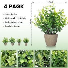 FAVOWREATH 4 Pack Fake Plants Ceramic Mini Artificial Greenery Potted Plants for Home Decor Office Decor Room Decor Farmhouse Decor Indoor Table Bathroom Decor FAVOWREATH 4 Pack Fake Plants Ceramic Mini Artificial Greenery Potted Plants for Home Decor Office Decor Room Decor Farmhouse Decor Indoor Table Bathroom Decor