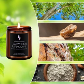 Teakwood & Mahogany Candle, Scented Candle for Home Soy Wax Candle, Aromatherapy Candle Gift for Women Men, 7oz Teakwood & Mahogany Candle, Scented Candle for Home Soy Wax Candle, Aromatherapy Candle Gift for Women Men, 7oz