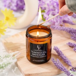 Teakwood & Mahogany Candle, Scented Candle for Home Soy Wax Candle, Aromatherapy Candle Gift for Women Men, 7oz Teakwood & Mahogany Candle, Scented Candle for Home Soy Wax Candle, Aromatherapy Candle Gift for Women Men, 7oz