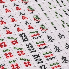 Yellow Mountain Imports Chinese Mahjong Set - Rouge Harmony - with 146 Medium Tiles, Red Vinyl Case, Wind Indicator and Dice - for Chinese Style Gameplay Only [ ]