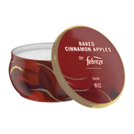 Febreze Scented Candle, Baked Cinnamon Apples Scent, 11 oz 4 Wick Candle, Single Pack Febreze Scented Candle, Baked Cinnamon Apples Scent, 11 oz 4 Wick Candle, Single Pack