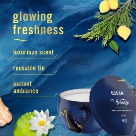 Febreze Scented Candle, Ocean Scent, 11 oz 4 Wick Candle, Single Pack Febreze Scented Candle, Ocean Scent, 11 oz 4 Wick Candle, Single Pack