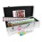USA MJ TABLE .COM Complete American Mahjong Set, 166 White Tiles, 4 Color Pushers/Racks, Chips, Wind Indicator Aluminum Case + Clear Pusher
