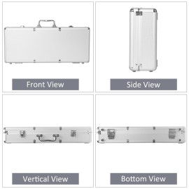 GUSTARIA Empty Mahjong Game Set Case, Sliver Aluminum Protective Case with Mahjong Tiles Trays(Tiles not Included,2Pcs/Set), Plastic Trays with Lids, Mahjong Set Storage Box