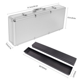 GUSTARIA Empty Mahjong Game Set Case, Sliver Aluminum Protective Case with Mahjong Tiles Trays(Tiles not Included,2Pcs/Set), Plastic Trays with Lids, Mahjong Set Storage Box