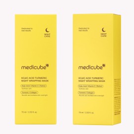 medicube Kojic Acid Turmeric Overnight Wrapping Peel Off Mask - Brightens & Defends Against Skin Stress for a Clear, Glowing Complexion, Korean Skincare, 2.53 fl. oz.