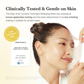 medicube Kojic Acid Turmeric Overnight Wrapping Peel Off Mask - Brightens & Defends Against Skin Stress for a Clear, Glowing Complexion, Korean Skincare, 2.53 fl. oz.