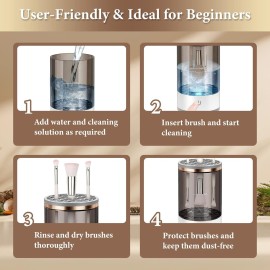 Electric Makeup Brush Cleaner - Efficient Electric Makeup Brush Cleaner Machine for Thorough Brush Cleaning, Ideal for Makeup Artists & Enthusiasts Electric Makeup Brush Cleaner - Efficient Electric Makeup Brush Cleaner Machine for Thorough Brush Cleaning, Ideal for Makeup Artists & Enthusiasts