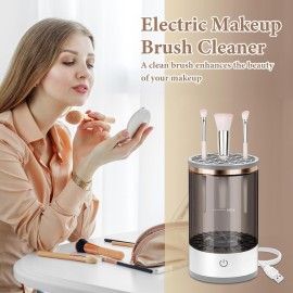 Electric Makeup Brush Cleaner - Efficient Electric Makeup Brush Cleaner Machine for Thorough Brush Cleaning, Ideal for Makeup Artists & Enthusiasts Electric Makeup Brush Cleaner - Efficient Electric Makeup Brush Cleaner Machine for Thorough Brush Cleaning, Ideal for Makeup Artists & Enthusiasts
