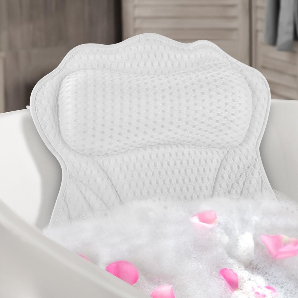 Bath Pillow Bathtub Pillow, Ergonomic Luxury Bath Pillows for Tub, Bath Tub Pillows for Head and Neck, with Soft 4D Mesh Fabric and Non-Slip Suction Cups, Relaxing Bath Accessories, Fits All Bathtub Bath Pillow Bathtub Pillow, Ergonomic Luxury Bath Pillows for Tub, Bath Tub Pillows for Head and Neck, with Soft 4D Mesh Fabric and Non-Slip Suction Cups, Relaxing Bath Accessories, Fits All Bathtub