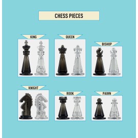 Vonset Chess Pieces Transparent, Chess Pieces Only No Board Compatible with Magnetic Chess Set