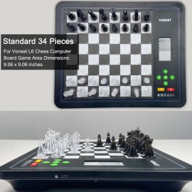Vonset Chess Pieces Transparent, Chess Pieces Only No Board Compatible with Magnetic Chess Set