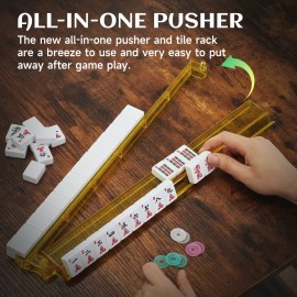 KURONO American Mahjong Set - Pink Soft Bag,166 Premium White Tiles, 4All-in-One Rack/Pushers, MahJongg Game Set(Pink) KURONO American Mahjong Set - Pink Soft Bag,166 Premium White Tiles, 4All-in-One Rack/Pushers, MahJongg Game Set(Pink)