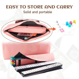 KURONO American Mahjong Set - Pink Soft Bag,166 Premium White Tiles, 4All-in-One Rack/Pushers, MahJongg Game Set(Pink) KURONO American Mahjong Set - Pink Soft Bag,166 Premium White Tiles, 4All-in-One Rack/Pushers, MahJongg Game Set(Pink)