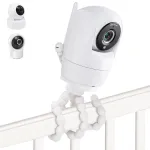 Adjustable Baby Monitor Mount for VTech VM901/VM924/VM928/VM923/RM7764/RM5764/RM5754 Baby Monitor, Flexible Tripod Holder for Crib, with Non-Slip Silicone, Tool-Free Installation