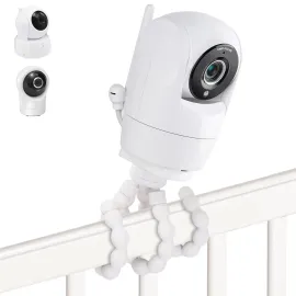 Adjustable Baby Monitor Mount for VTech VM901/VM924/VM928/VM923/RM7764/RM5764/RM5754 Baby Monitor, Flexible Tripod Holder for Crib, with Non-Slip Silicone, Tool-Free Installation