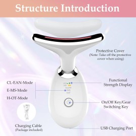 Face and Neck Massager Tool, 7 Colors LED Womens Skin Care Facial Massager for Skin Rejuvenation, Lifting, Toning, Glow Boost Face and Neck Massager Tool, 7 Colors LED Womens Skin Care Facial Massager for Skin Rejuvenation, Lifting, Toning, Glow Boost