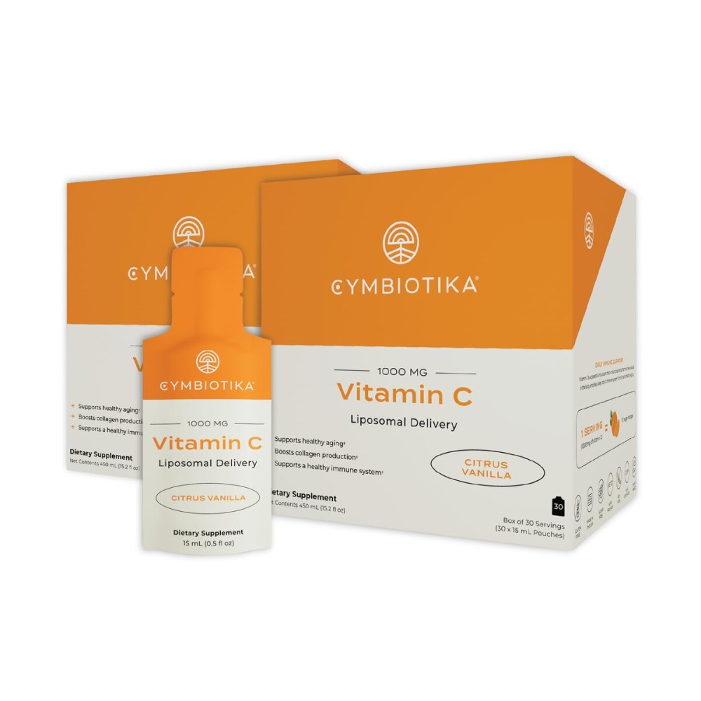 CYMBIOTIKA Vitamin C Individual Packets, Liposomal Delivery, Supplement for Immune Support, Collagen Boost, & Healthy Aging, Skin Hydration Packets, Citrus Vanilla Flavor, 60 Servings, 2pck (2) CYMBIOTIKA Vitamin C Individual Packets, Liposomal Delivery, Supplement for Immune Support, Collagen Boost, & Healthy Aging, Skin Hydration Packets, Citrus Vanilla Flavor, 60 Servings, 2pck (2)