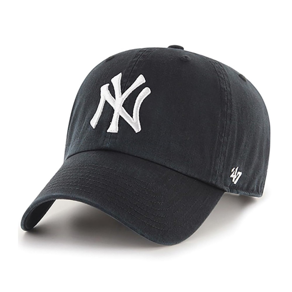 47 Brand MLB Black White Primary Logo Clean Up Adjustable Baseball Cap Hat, Adult One Size Fits All - New York Yankees Black White 47 Brand MLB Black White Primary Logo Clean Up Adjustable Baseball Cap Hat, Adult One Size Fits All - New York Yankees Black White