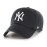 47 Brand MLB Black White Primary Logo Clean Up Adjustable Baseball Cap Hat, Adult One Size Fits All - New York Yankees Black White