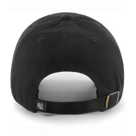 47 Brand MLB Black White Primary Logo Clean Up Adjustable Baseball Cap Hat, Adult One Size Fits All - New York Yankees Black White 47 Brand MLB Black White Primary Logo Clean Up Adjustable Baseball Cap Hat, Adult One Size Fits All - New York Yankees Black White