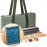 Yellow Mountain Imports American Mahjong Set, Atlantica with Fabric Case, 4 Wooden Pusher Racks, Wind Indicator, Dice & Wright Patterson Count Scoring Coins