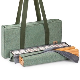 Yellow Mountain Imports American Mahjong Set, Atlantica with Fabric Case, 4 Wooden Pusher Racks, Wind Indicator, Dice & Wright Patterson Count Scoring Coins Yellow Mountain Imports American Mahjong Set, Atlantica with Fabric Case, 4 Wooden Pusher Racks, Wind Indicator, Dice & Wright Patterson Count Scoring Coins