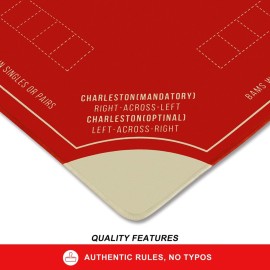 TANSOREX Mahjong Mat with Rules for Table,Travel Mahjong Set,Non-Slip and Silent,Comes with 2 Dice and 1 Coral Velvet Mahjong Mat Storage Bag,Mahjong Cards 2025(Red) TANSOREX Mahjong Mat with Rules for Table,Travel Mahjong Set,Non-Slip and Silent,Comes with 2 Dice and 1 Coral Velvet Mahjong Mat Storage Bag,Mahjong Cards 2025(Red)