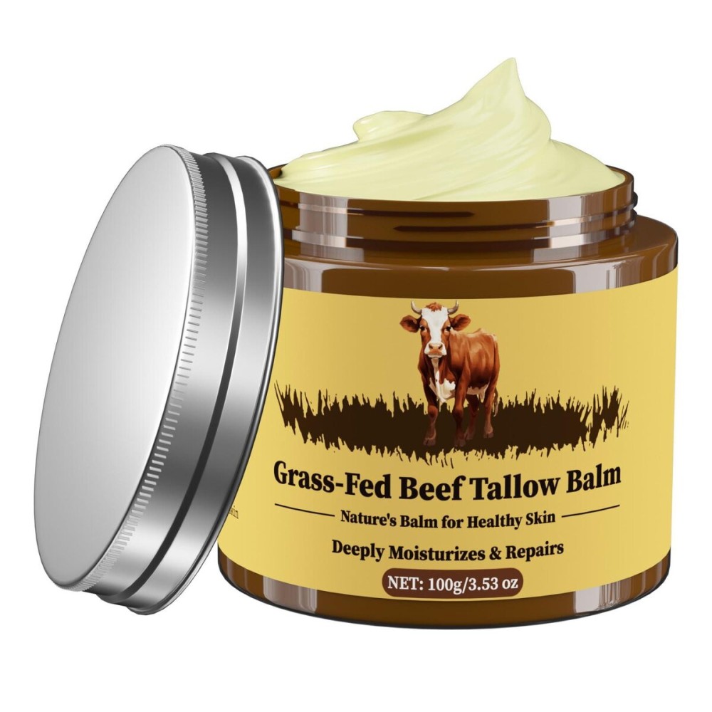 Oebitor Beef Tallow for Skin, Tallow and Honey Balm, Facial Moisturizer Cream, 100% Organic Grass Fed Whipped Beef Tallow Balm Deeply Moisturizing for Face & Body, Suitable For All Skin Types(3.53oz) Oebitor Beef Tallow for Skin, Tallow and Honey Balm, Facial Moisturizer Cream, 100% Organic Grass Fed Whipped Beef Tallow Balm Deeply Moisturizing for Face & Body, Suitable For All Skin Types(3.53oz)
