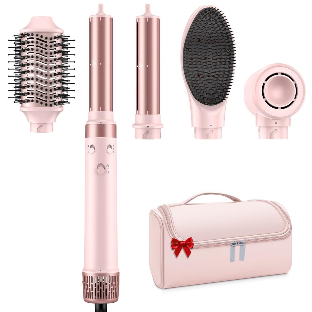 Dual Voltage 5 in 1 Hair Air Styler - Air Wrap Curler with High-Speed Hair Dryer, Straightening & Blow Dryer Brush for Multiple Styling, No Heat Damage Multi-Styler with Travel Case Global Edition Dual Voltage 5 in 1 Hair Air Styler - Air Wrap Curler with High-Speed Hair Dryer, Straightening & Blow Dryer Brush for Multiple Styling, No Heat Damage Multi-Styler with Travel Case Global Edition
