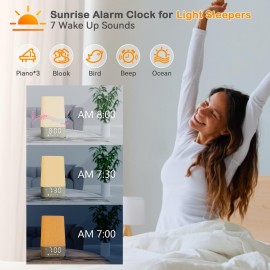 Wkzay White Noise Sound Machine: 30 Soothing Sounds, Sunrise Alarm Clock for Gentle Wake Up, Adjustable Volume & Night Light, Timer, Ideal for Adults, Kids and Babies - Easy to Sleep, Relax, Focus Wkzay White Noise Sound Machine: 30 Soothing Sounds, Sunrise Alarm Clock for Gentle Wake Up, Adjustable Volume & Night Light, Timer, Ideal for Adults, Kids and Babies - Easy to Sleep, Relax, Focus