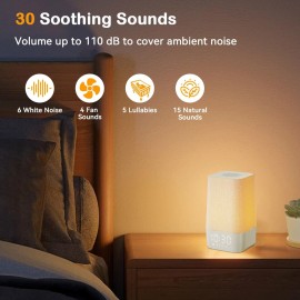 Wkzay White Noise Sound Machine: 30 Soothing Sounds, Sunrise Alarm Clock for Gentle Wake Up, Adjustable Volume & Night Light, Timer, Ideal for Adults, Kids and Babies - Easy to Sleep, Relax, Focus Wkzay White Noise Sound Machine: 30 Soothing Sounds, Sunrise Alarm Clock for Gentle Wake Up, Adjustable Volume & Night Light, Timer, Ideal for Adults, Kids and Babies - Easy to Sleep, Relax, Focus