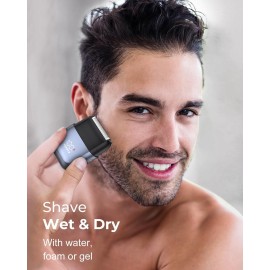Foil Shavers for Men, Mini Electric Razors for Close Shaving Face with High Speed 3 Floating Blade Heads, USB C Fast Rechargeable Foil Shaver IPX7 Waterproof Wet Dry Travel Locked/Led Display Foil Shavers for Men, Mini Electric Razors for Close Shaving Face with High Speed 3 Floating Blade Heads, USB C Fast Rechargeable Foil Shaver IPX7 Waterproof Wet Dry Travel Locked/Led Display
