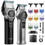 ANGFAN Professional Hair Clippers for Men - 8000RPM Brushless Motor & 440C Steel Blades, Barber-Grade Cordless Clippers & Trimmer Set for Fade Designs, Hair Cutting Tools for Professional Barbers