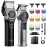 ANGFAN Professional Hair Clippers for Men - 8000RPM Brushless Motor & 440C Steel Blades, Barber-Grade Cordless Clippers & Trimmer Set for Fade Designs, Hair Cutting Tools for Professional Barbers