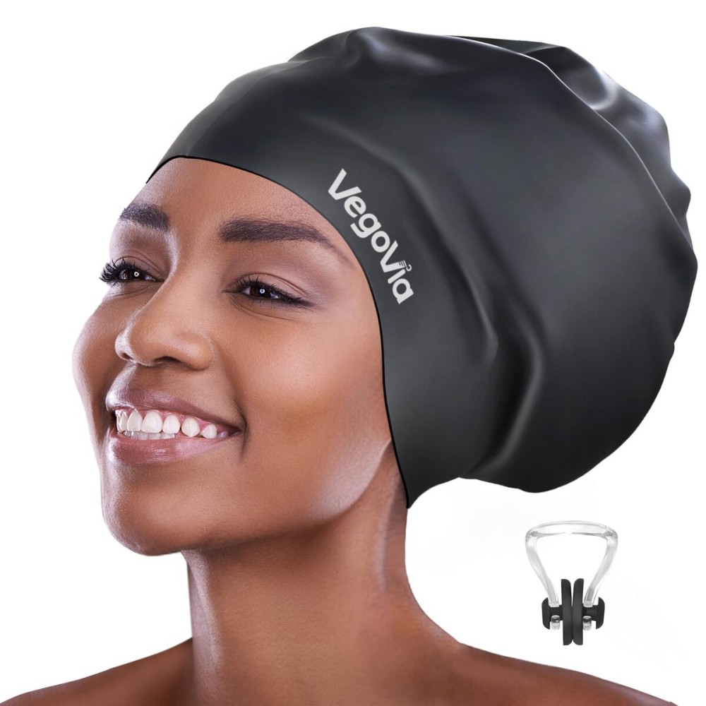 VegoVia Extra Large Swim Cap for Braids and Dreadlocks, Women Swimming Cap Waterproof for Black Women Adult Men Locs Long Hair Keep Hair Dry, Cover Ear Silicone Swim Hat for Bathing Pool VegoVia Extra Large Swim Cap for Braids and Dreadlocks, Women Swimming Cap Waterproof for Black Women Adult Men Locs Long Hair Keep Hair Dry, Cover Ear Silicone Swim Hat for Bathing Pool