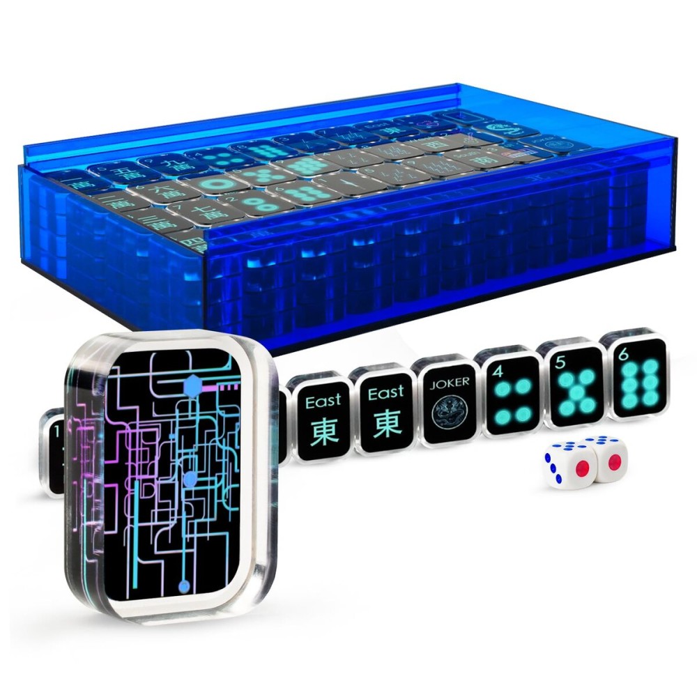 AzulHome American Mahjong Set with One Blue Storage Case, 166 Premium Transparent Acrylic Mahjong Tiles 1.18\'\'(30mm), 2 Dices, Mah-Jong Sets (Ma Jong, Mah-Jongg, Majiang) (Black) AzulHome American Mahjong Set with One Blue Storage Case, 166 Premium Transparent Acrylic Mahjong Tiles 1.18\'\'(30mm), 2 Dices, Mah-Jong Sets (Ma Jong, Mah-Jongg, Majiang) (Black)