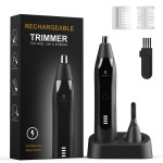 Selouj Ear and Nose Hair Trimmer for Men, 2025 Professional Painless USB Rechargeable Eyebrow & Facial Hair Trimmer for Men Women, Powerful Motor, Dual Edge Blades, IPX7 Waterproof for Easy to Clean