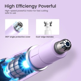 Ear and Nose Hair Trimmer for Women, 2025 Professional Painless 2 in 1 USB Rechargeable Eyebrow & Facial Hair Trimmer, Precision Tool with Powerful Motor and Dual-Edge Blades, IPX7 Waterproof